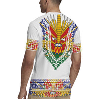 Haiti Flag Traditional Dashiki Rugby Jersey White Color