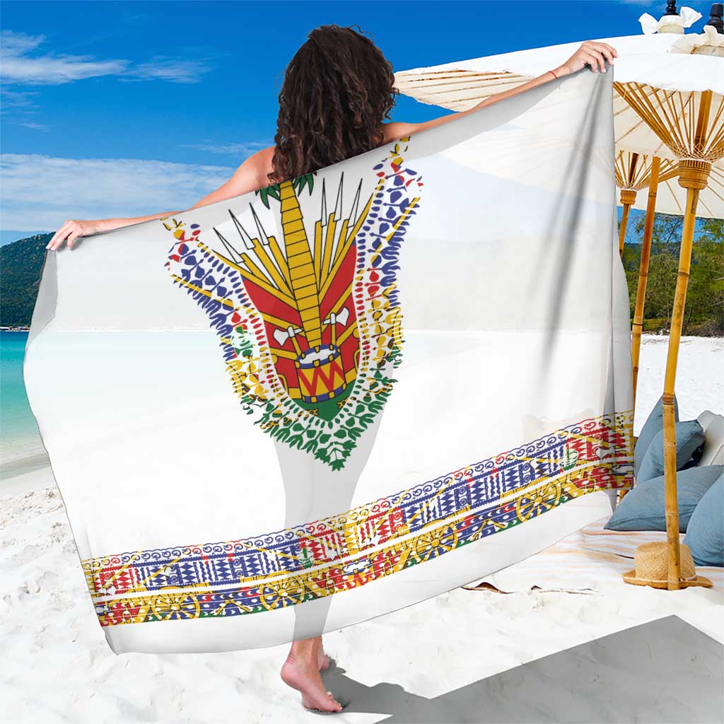 Haiti Flag Traditional Dashiki Sarong White Color