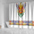 Haiti Flag Traditional Dashiki Shower Curtain White Color
