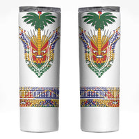 Haiti Flag Traditional Dashiki Skinny Tumbler White Color