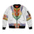Haiti Flag Traditional Dashiki Sleeve Zip Bomber Jacket White Color