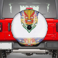 Haiti Flag Traditional Dashiki Spare Tire Cover White Color