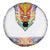 Haiti Flag Traditional Dashiki Spare Tire Cover White Color