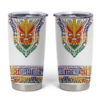 Haiti Flag Traditional Dashiki Tumbler Cup White Color