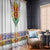 Haiti Flag Traditional Dashiki Window Curtain White Color