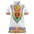 Haiti Flag Traditional Dashiki Women Polo Shirt White Color