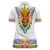 Haiti Flag Traditional Dashiki Women Polo Shirt White Color