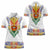Haiti Flag Traditional Dashiki Women Polo Shirt White Color