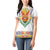Haiti Flag Traditional Dashiki Women Polo Shirt White Color