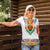 Haiti Flag Traditional Dashiki Women Polo Shirt White Color