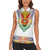 Haiti Flag Traditional Dashiki Women Sleeveless Polo Shirt White Color