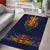 Haiti Flag Traditional Dashiki Area Rug Black Color