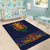 Haiti Flag Traditional Dashiki Area Rug Black Color