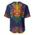 Haiti Flag Traditional Dashiki Baseball Jersey Black Color