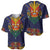 Haiti Flag Traditional Dashiki Baseball Jersey Black Color