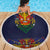 Haiti Flag Traditional Dashiki Beach Blanket Black Color