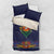 Haiti Flag Traditional Dashiki Bedding Set Black Color