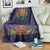 Haiti Flag Traditional Dashiki Blanket Black Color