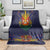 Haiti Flag Traditional Dashiki Blanket Black Color