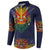 Haiti Flag Traditional Dashiki Button Sweatshirt Black Color