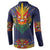 Haiti Flag Traditional Dashiki Button Sweatshirt Black Color