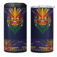 Haiti Flag Traditional Dashiki 4 in 1 Can Cooler Tumbler Black Color