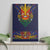 Haiti Flag Traditional Dashiki Canvas Wall Art Black Color