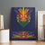Haiti Flag Traditional Dashiki Canvas Wall Art Black Color