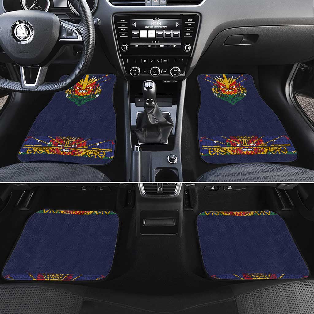 Haiti Flag Traditional Dashiki Car Mats Black Color
