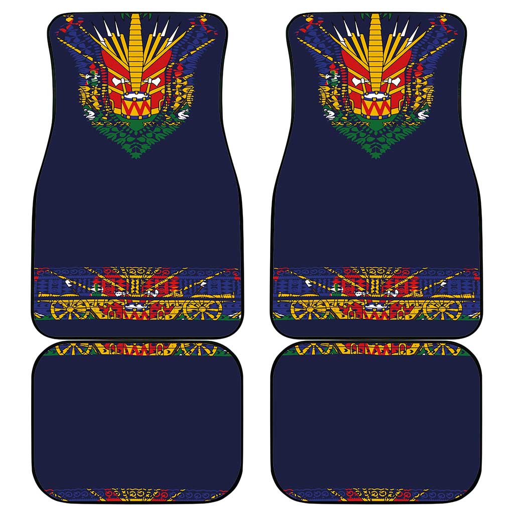 Haiti Flag Traditional Dashiki Car Mats Black Color