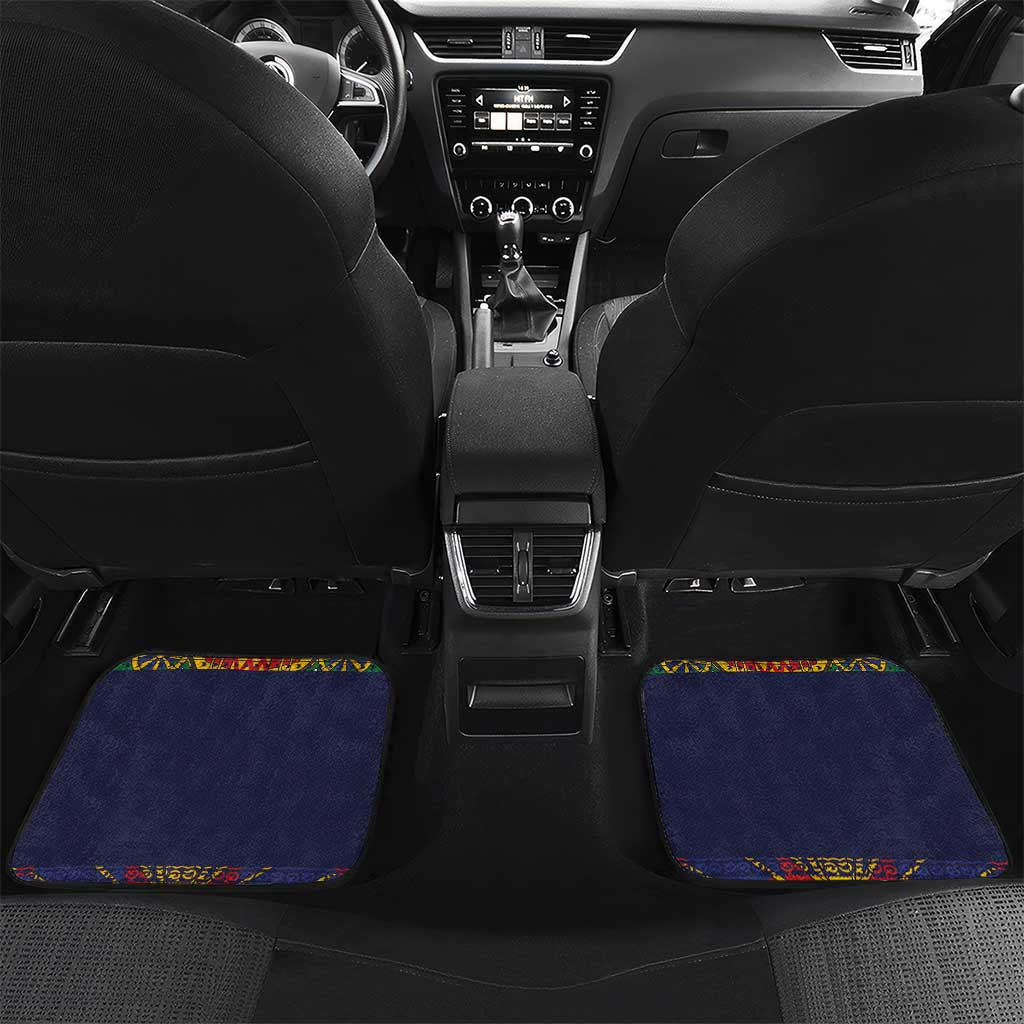 Haiti Flag Traditional Dashiki Car Mats Black Color