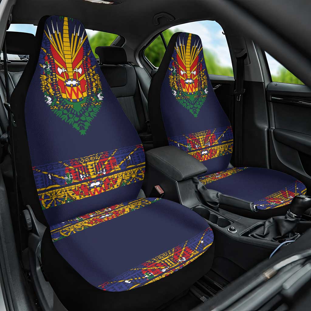 Haiti Flag Traditional Dashiki Car Seat Cover Black Color