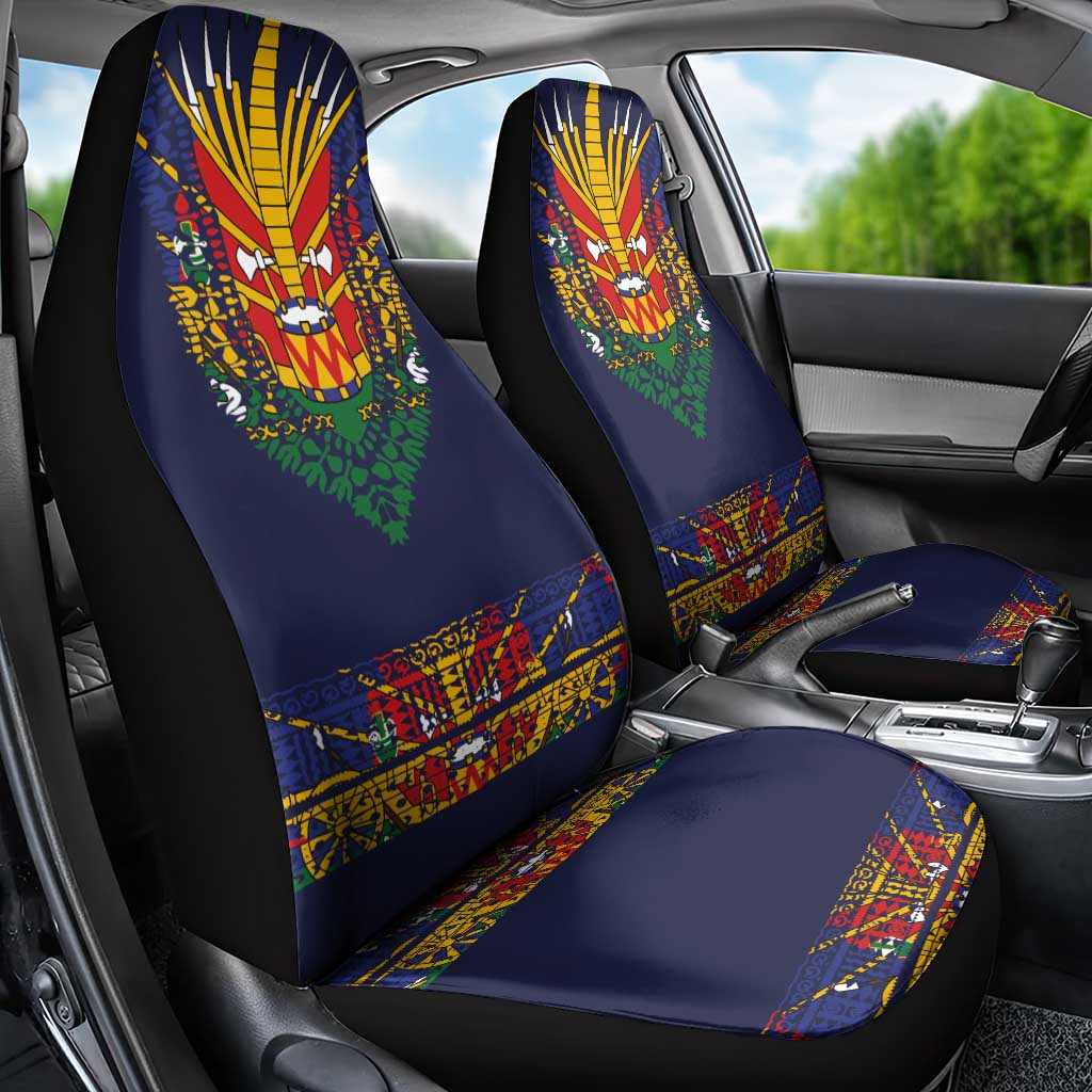 Haiti Flag Traditional Dashiki Car Seat Cover Black Color