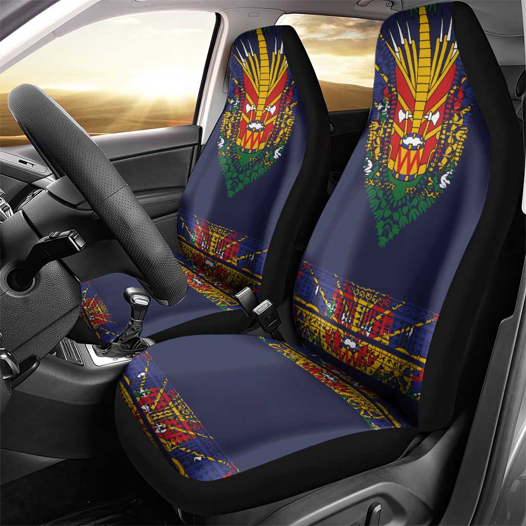 Haiti Flag Traditional Dashiki Car Seat Cover Black Color