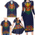 Haiti Flag Traditional Dashiki Family Matching Long Sleeve Bodycon Dress and Hawaiian Shirt Black Color
