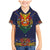 Haiti Flag Traditional Dashiki Family Matching Mermaid Dress and Hawaiian Shirt Black Color