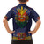 Haiti Flag Traditional Dashiki Family Matching Off The Shoulder Long Sleeve Dress and Hawaiian Shirt Black Color