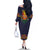 Haiti Flag Traditional Dashiki Family Matching Off The Shoulder Long Sleeve Dress and Hawaiian Shirt Black Color