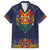 Haiti Flag Traditional Dashiki Family Matching Off Shoulder Maxi Dress and Hawaiian Shirt Black Color