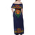 Haiti Flag Traditional Dashiki Family Matching Off Shoulder Maxi Dress and Hawaiian Shirt Black Color