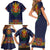 Haiti Flag Traditional Dashiki Family Matching Short Sleeve Bodycon Dress and Hawaiian Shirt Black Color