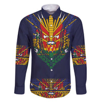 Haiti Flag Traditional Dashiki Family Matching Short Sleeve Bodycon Dress and Hawaiian Shirt Black Color