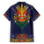 Haiti Flag Traditional Dashiki Family Matching Summer Maxi Dress and Hawaiian Shirt Black Color