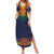 Haiti Flag Traditional Dashiki Family Matching Summer Maxi Dress and Hawaiian Shirt Black Color