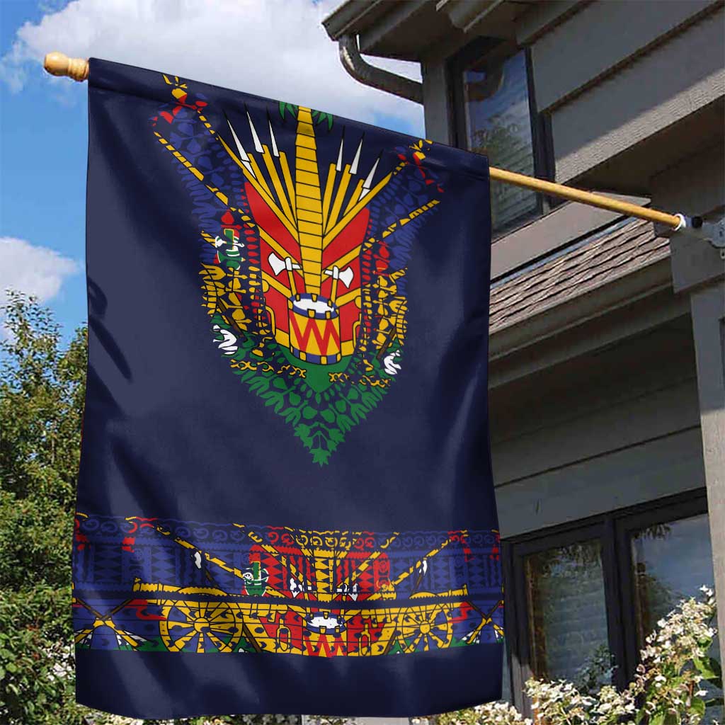 Haiti Flag Traditional Dashiki Garden Flag Black Color
