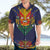 Haiti Flag Traditional Dashiki Hawaiian Shirt Black Color