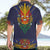 Haiti Flag Traditional Dashiki Hawaiian Shirt Black Color