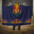 Haiti Flag Traditional Dashiki Hooded Blanket Black Color