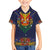 Haiti Flag Traditional Dashiki Kid Hawaiian Shirt Black Color
