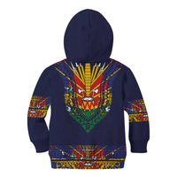 Haiti Flag Traditional Dashiki Kid Hoodie Black Color